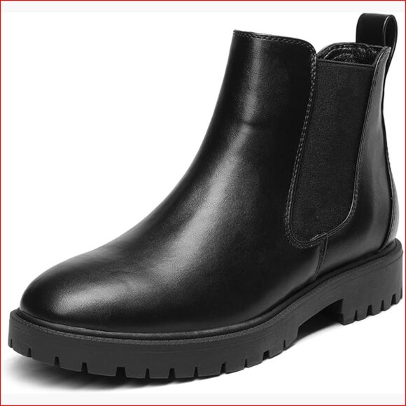 Shoes - Women's Low Heel Chelsea Ankle Boots Slip On Elastic Polyurethane (PU)